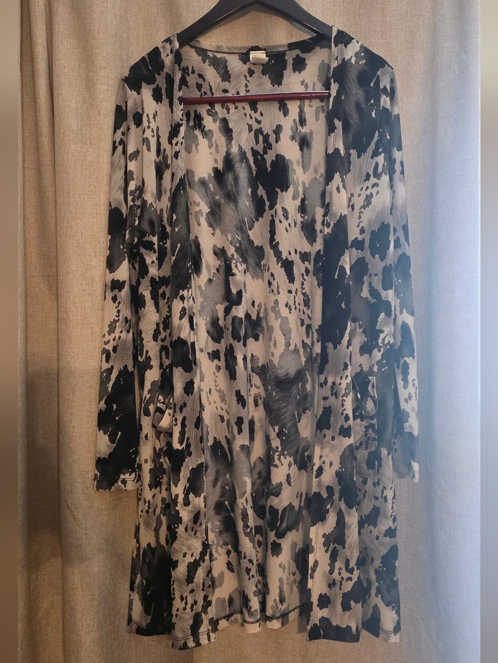 NWOT Sew In Love Black and Cream Open Front Cardigan Sweater